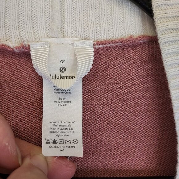 Lululemon Hatha Wrap Womens OS Silk Quicksand Misty Pink Silver Fox Alpine White - Picture 6 of 12